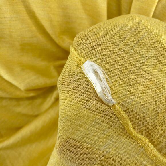 EILEEN FISHER Top M Silk Cotton Jersey Scoop Neck 3/4 Sleeve Basic Yellow - Picture 7 of 12